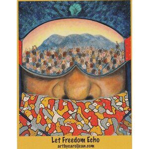 Let Freedom Echo Print Carol Jean 4x5 Art Card Steamboat Springs Co Spring Ski